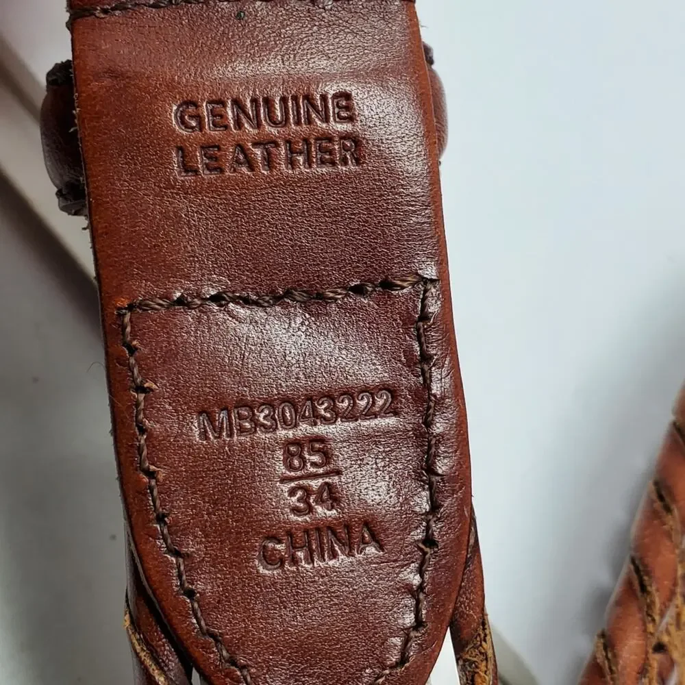 Fossil brown weaved Genuine leather Belt 1.15